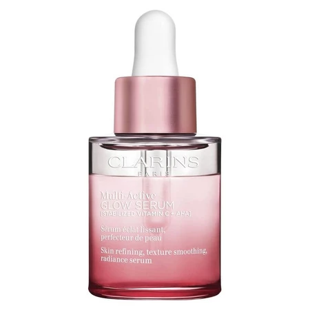Clarins Multi-Active Glow Serum – Zweiphasen-Serum für strahlende, glatte Haut und einen gleichmäßigen Teint, 30 ml
