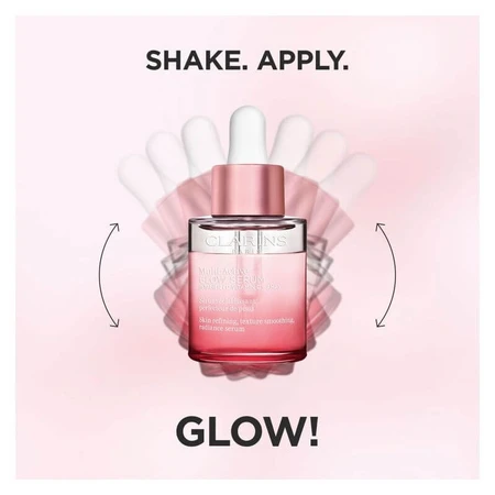Clarins Multi-Active Glow Serum – Zweiphasen-Serum für strahlende, glatte Haut und einen gleichmäßigen Teint, 30 ml