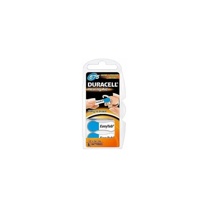 Duracell Easy Tab 675 Hearing Aid - 6 1.4V hearing aid batteries
