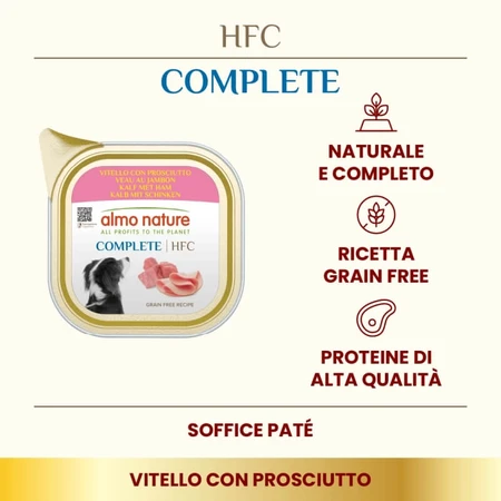 Almo Nature HFC Complete Veau et Jambon - Aliment complet pour chien, 150 g