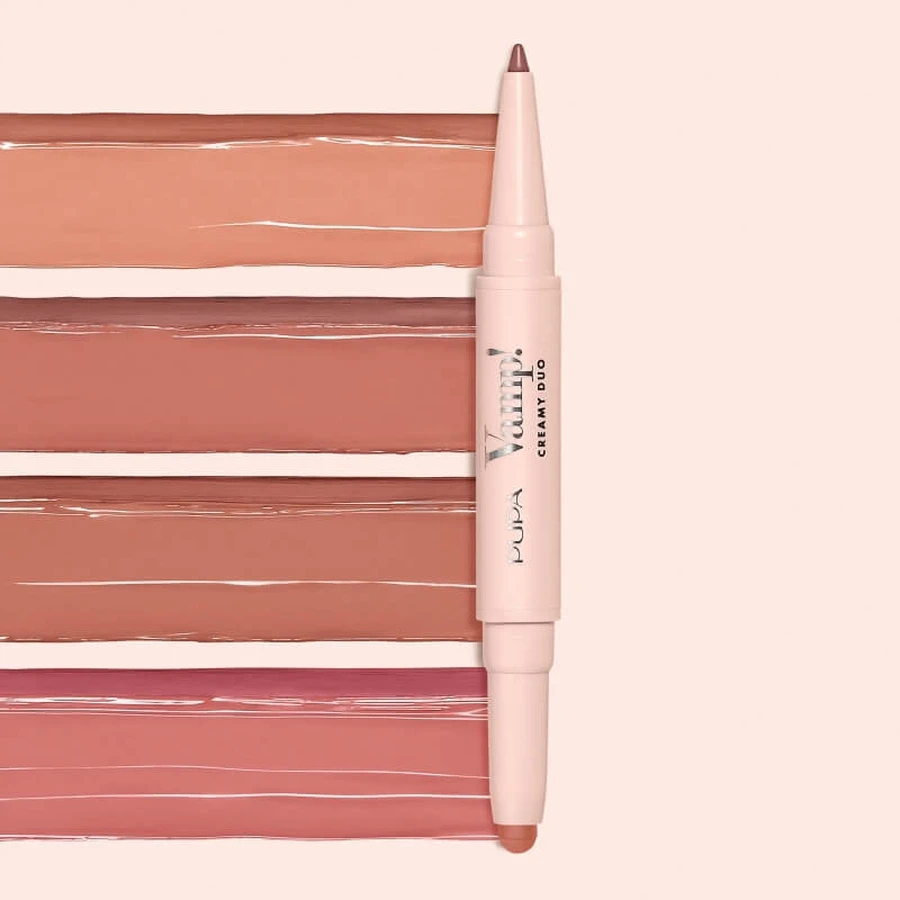 Pupa Vamp! Creamy Duo - Contour-lippotlood &amp; glanzende lippenstift nr. 010 True Red