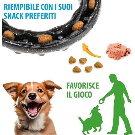 Ferplast Smile Large - Tandverzorgingsring met bicarbonaatkristallen en vleessmaak voor mondhygiëne bij middelgrote honden