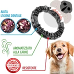 Ferplast Smile Large - Tandverzorgingsring met bicarbonaatkristallen en vleessmaak voor mondhygiëne bij middelgrote honden