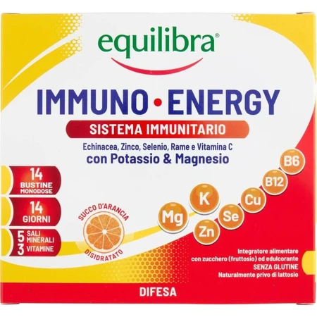 Equilibra Immuno Energy Kalium en Magnesium, 14 zakjes – supplement ter versterking van het immuunsysteem