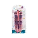 Kiokids Weaning Set - 4 teaspoons and small jars with lids, pink