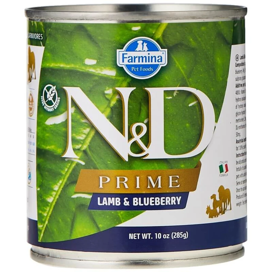 Farmina N&amp;d Prime Lamm und Heidelbeeren – Alleinfuttermittel für ausgewachsene Hunde, 285 g