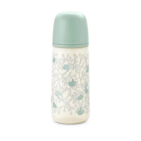 Suavinex Birdies - Baby Bottle with SX Pro Silicone Nipple, Thick Flow, Anti-Colic, 6m+, Green, 360 ml