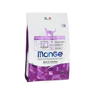 Monge Natural Superpremium kattenvoer voor volwassen katten met kip, droogvoer, 400 g