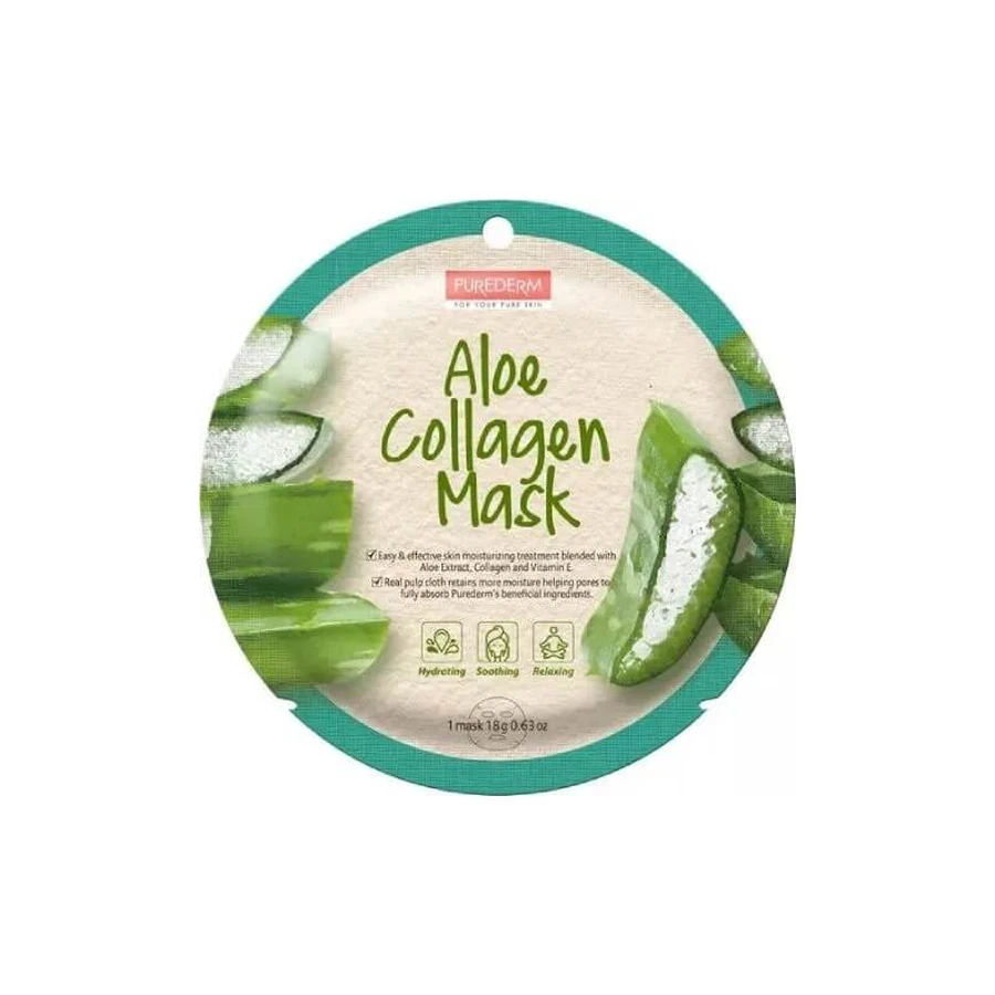 Purederm Aloë-collageenmasker - Aloë-gezichtsmasker