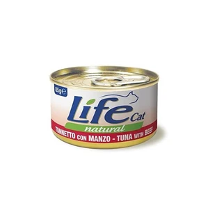 Life Petcare Life Cat Natural Tonijn met rundvlees - Compleet kattenvoer, 85 g