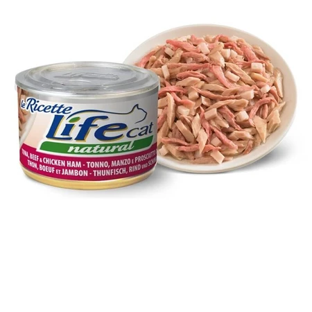 Life Petcare Life Cat Natural Tonijn met rundvlees - Compleet kattenvoer, 85 g