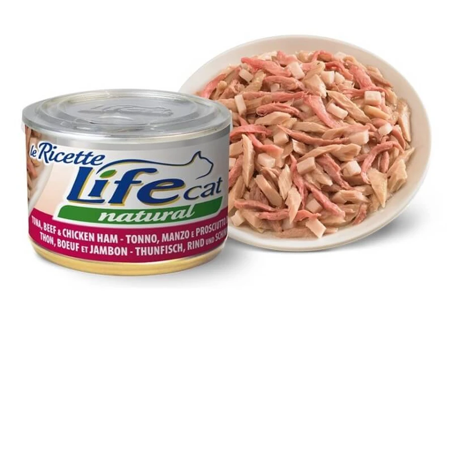 Life Petcare Life Cat Natural Tonijn met rundvlees - Compleet kattenvoer, 85 g