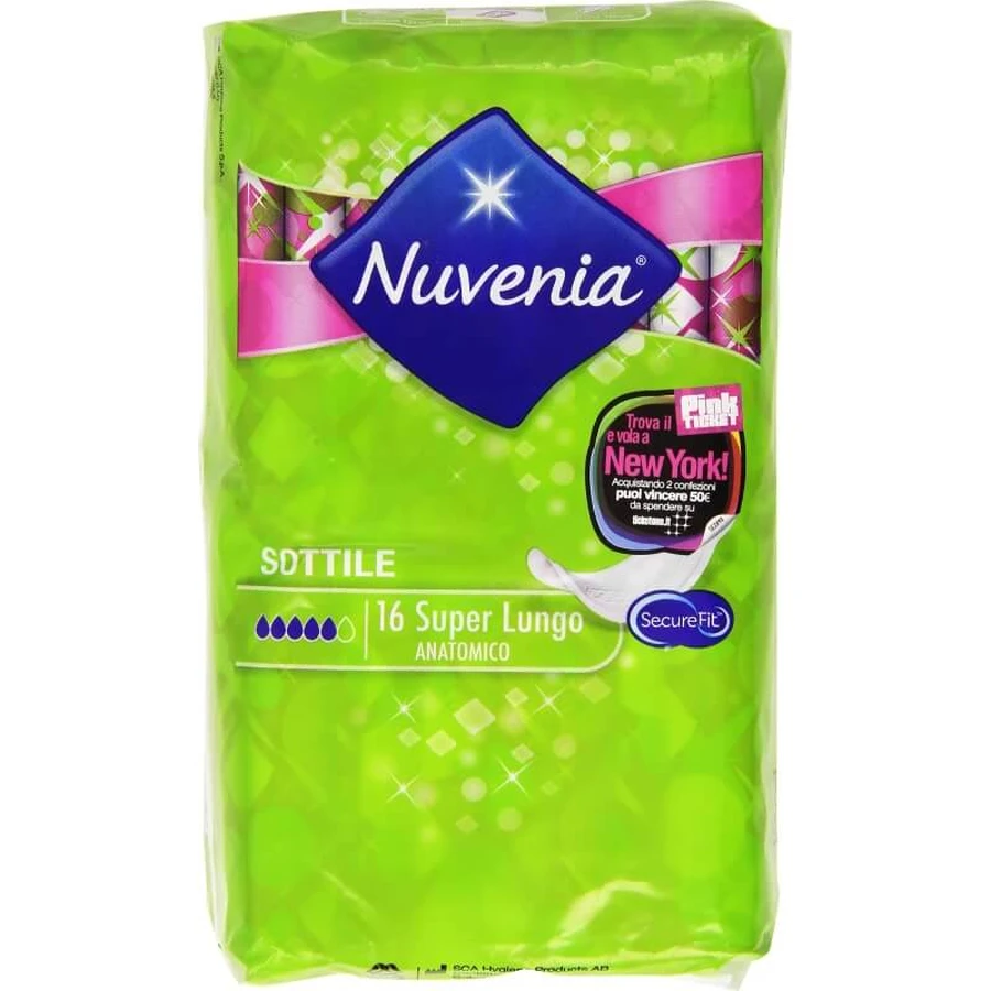 Nuvenia Thin – 16 extra lange, konturierte Binden