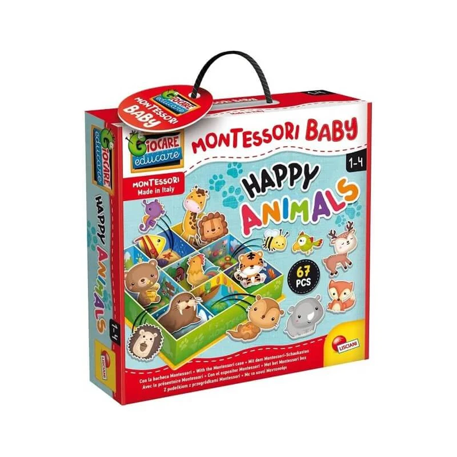 Lisciani Montessori Baby Happy Animals - Presentatiebord met dieren en de natuur