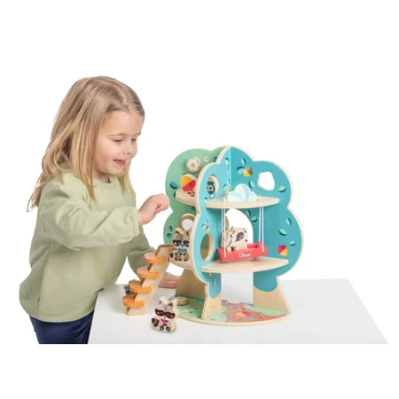 Chicco Grote Wasbeerboom - Houten speelset met 4 wasberen en 10 accessoires