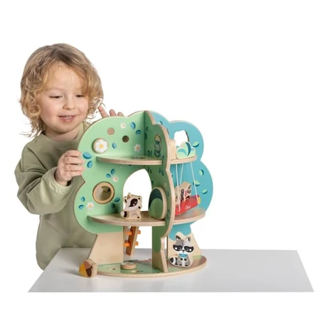 Chicco Grote Wasbeerboom - Houten speelset met 4 wasberen en 10 accessoires
