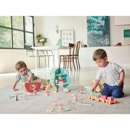 Chicco Grote Wasbeerboom - Houten speelset met 4 wasberen en 10 accessoires