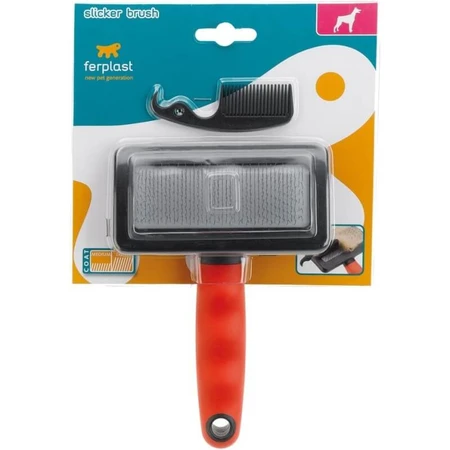 Ferplast Gro 5982 - Rectangular 2-in-1 Brushing and Combing Tool for Dogs and Cats