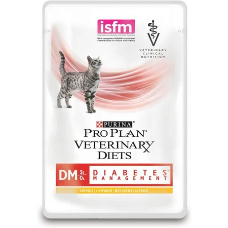 Purina Pro Plan Diet DM Chicken - Complete Dietary Food for Adult Cats with Diabetes, 850 g