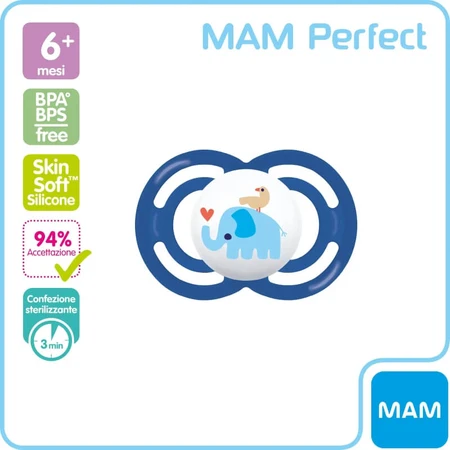 Mam Perfect 6m+ - Siliconenfopspeen - Diverse ontwerpen voor jongens