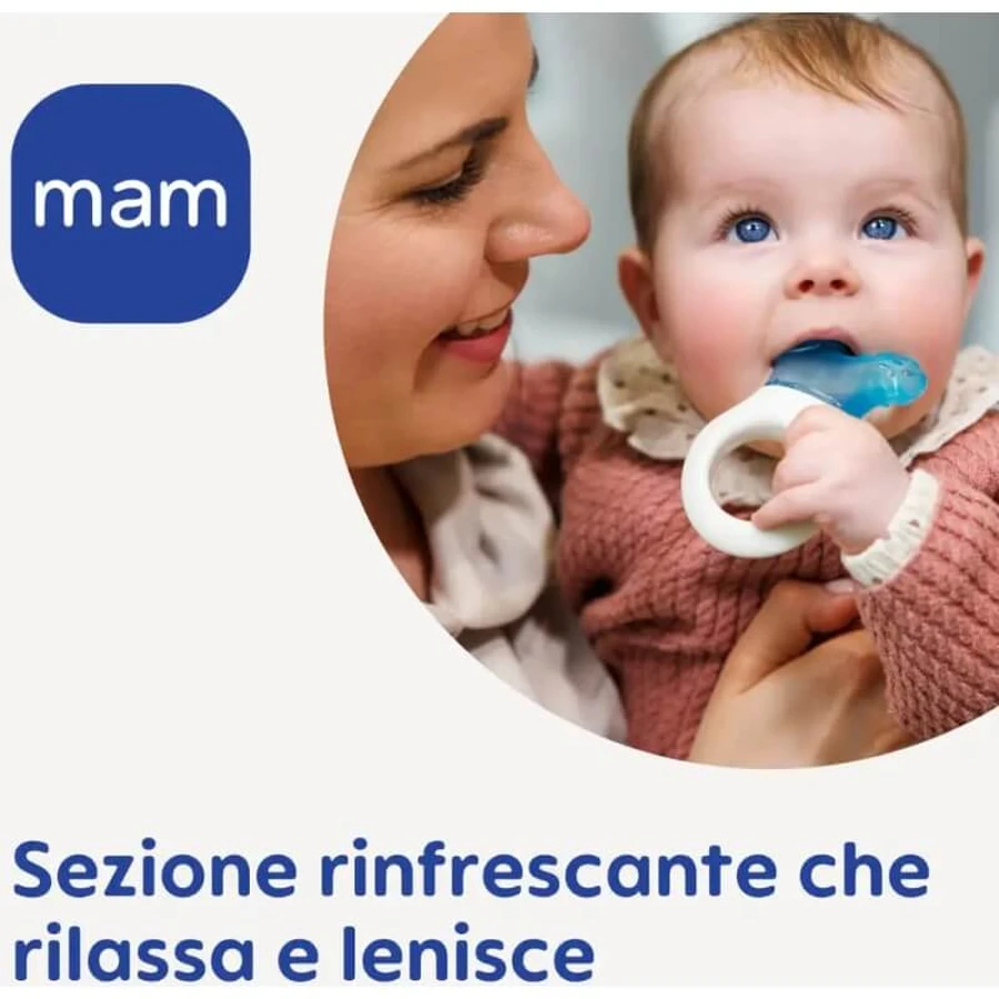 Mam Mini-Kühl-Beißring mit Clip – Hellblau