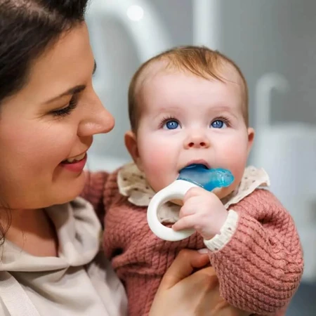Mam Mini-Kühl-Beißring mit Clip – Hellblau