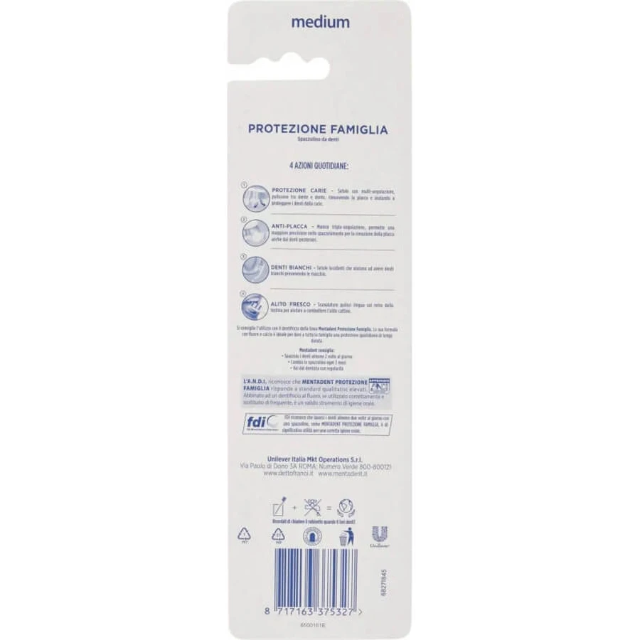 Mentadent Plus Zahnbürste, 1 Packung mit 2 Zahnbürsten