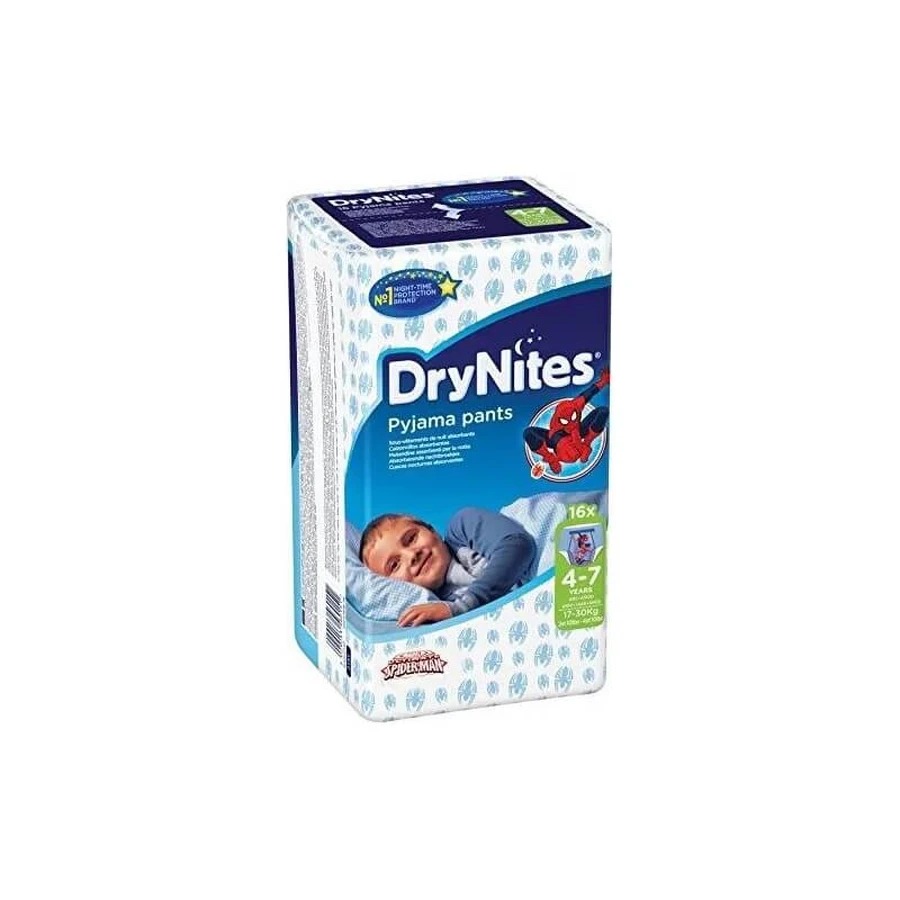 Huggies DryNites voor jongens – 16 luiers voor jongens van 4 tot 7 jaar, met een gewicht van 17 tot 30 kg