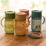 Tasse d'apprentissage Suavinex My Family 360° +12 mois - Tasse d'apprentissage de 340 ml - Verte