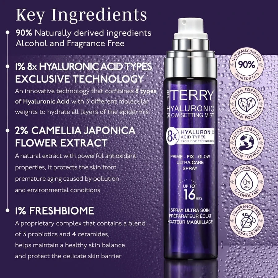 By Terry Hyaluronic Glow Setting Mist - Make-upfixeerspray, 100 ml