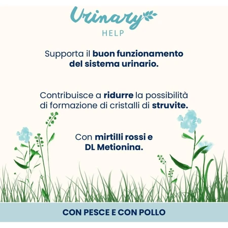 Almo Nature Urinary Help Pescado y Pollo - Alimento húmedo completo para gatos adultos con problemas urinarios, 6 x 70 g