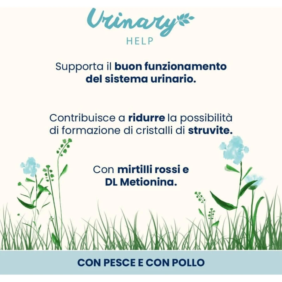 Almo Nature Urinary Help Pescado y Pollo - Alimento húmedo completo para gatos adultos con problemas urinarios, 6 x 70 g
