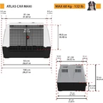 Ferplast Atlas Car Maxi – cușcă dublă pentru mașină destinată câinilor, cu separator interior – culoare gri