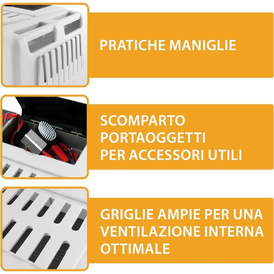 Ferplast Atlas Car Maxi – cușcă dublă pentru mașină destinată câinilor, cu separator interior – culoare gri