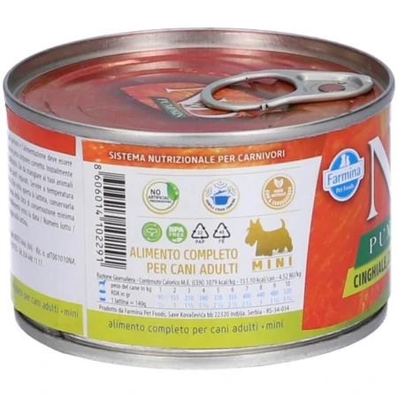 Farmina N&amp;d Pumpkin Adult Mini : sanglier, potiron et pomme - Aliment complet pour chiens adultes, 140 g