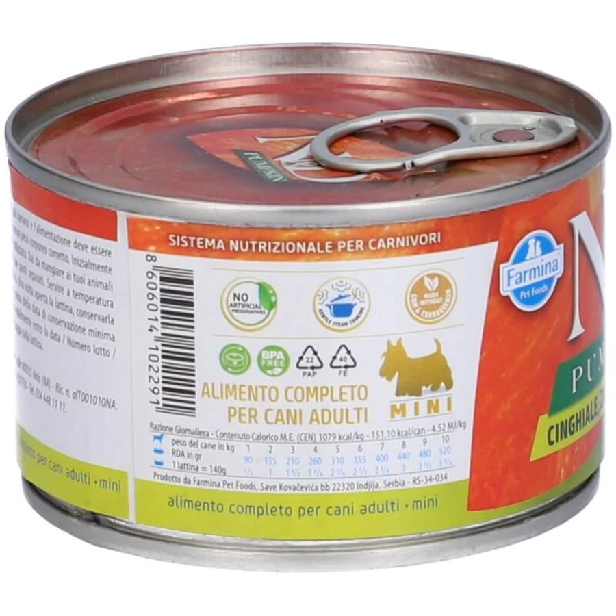 Farmina N&amp;d Pumpkin Adult Mini : sanglier, potiron et pomme - Aliment complet pour chiens adultes, 140 g