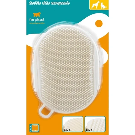 Ferplast Gro 5933 – Doppelseitige Handschuhbürste aus Gummi für kurzhaarige Hunde und Katzen, zur Massage und zum Entwirren