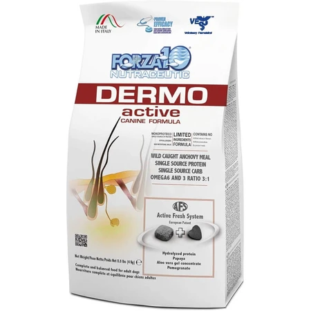 Forza10 Forza 10 Dermo Active Fish - Complete Food for Dogs with Sensitive Skin and Food Intolerances, 4 kg
