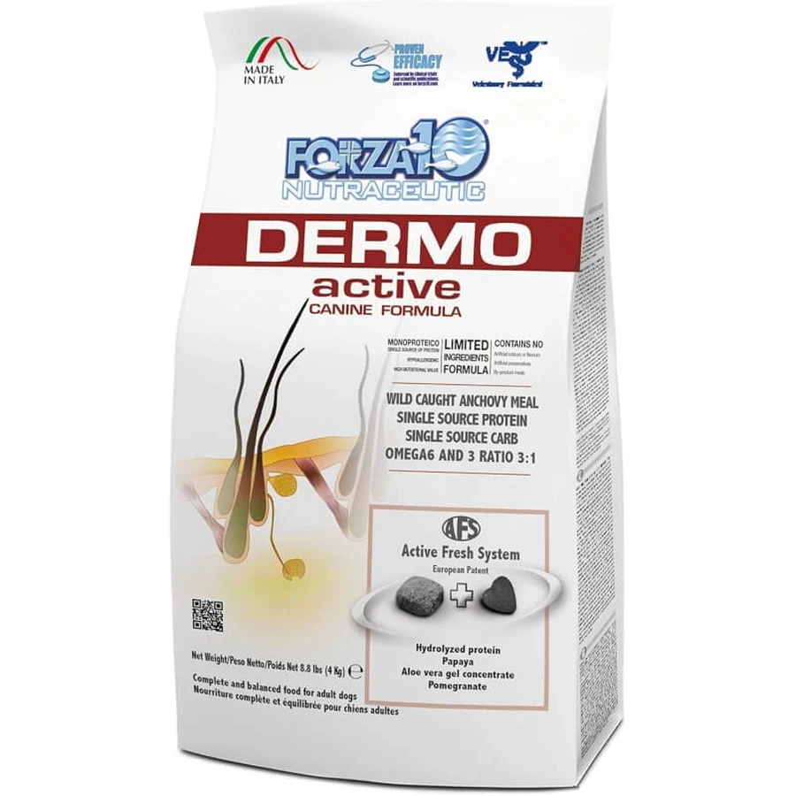 Forza10 Forza 10 Dermo Active Fish - Complete Food for Dogs with Sensitive Skin and Food Intolerances, 4 kg