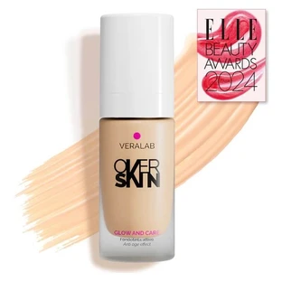 Veralab Overskin Glow and Care - Base de maquillaje activa, radiante e hidratante n.º 3,5 Light Honey