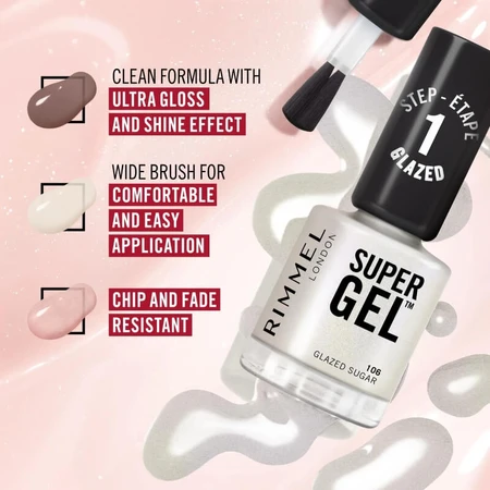 Rimmel Super Gel - Capa superior, color n.º 001