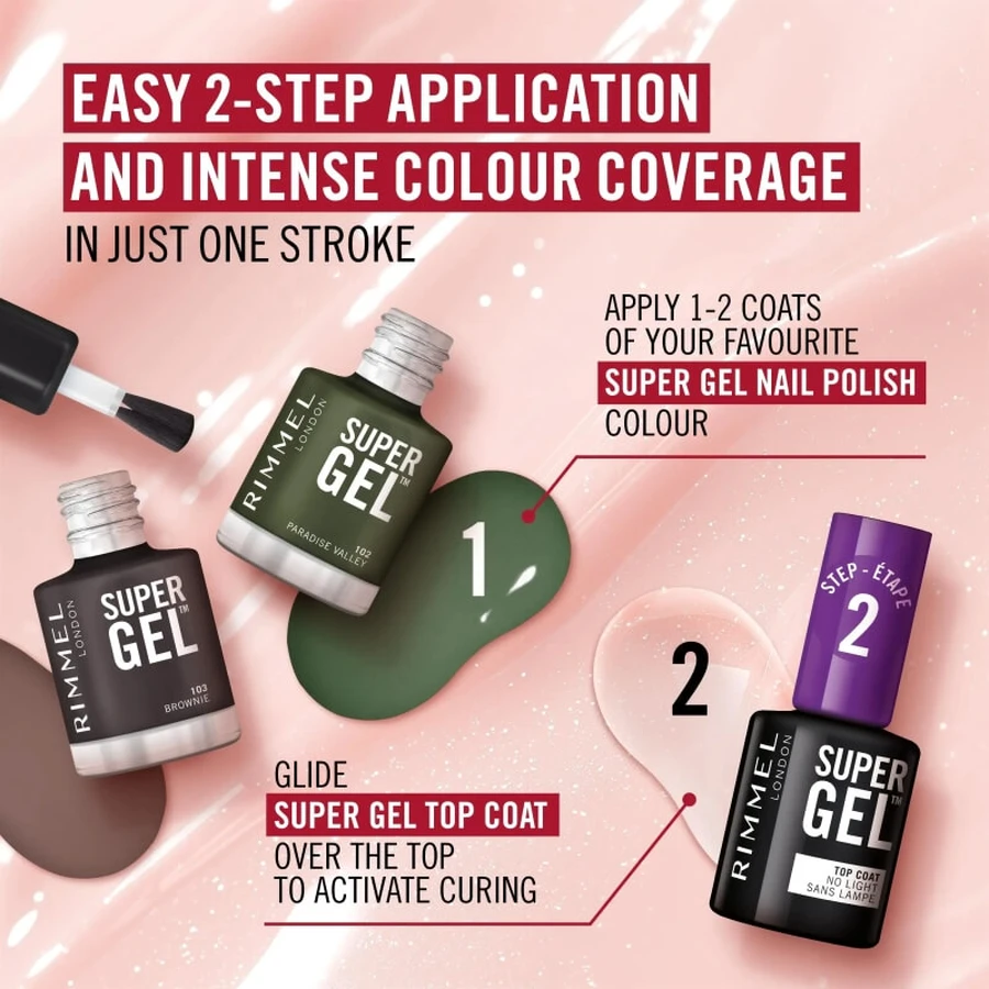 Rimmel Super Gel - Capa superior, color n.º 001