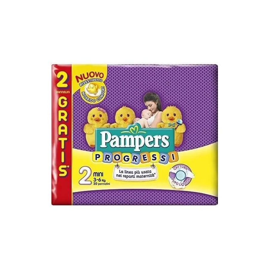 Pampers Progressi Sensitive Mini (3–6 kg) 30 couches