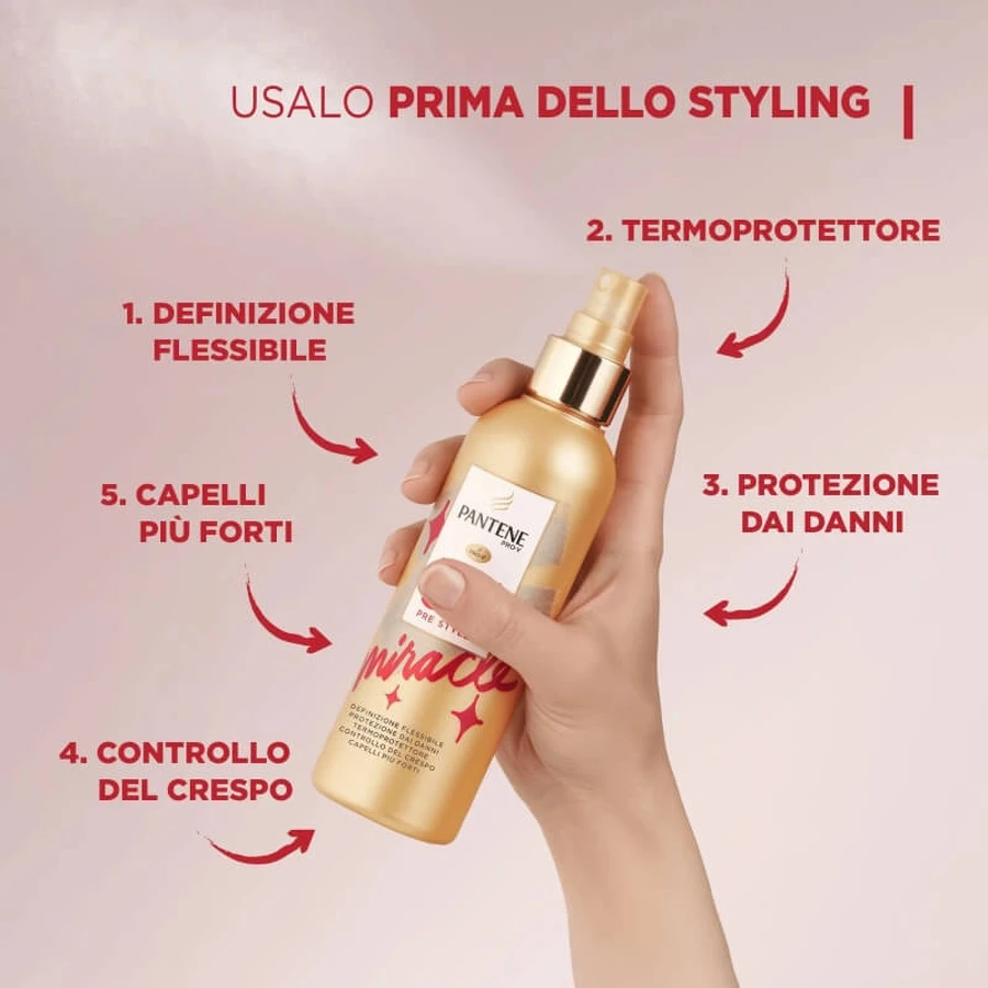Pantene Pro-V Miracle 5-in-1 Pre-Styler - Hittebeschermende haarlak, 200 ml