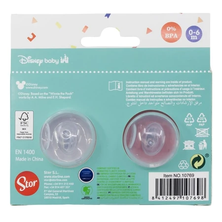 Stor Disney Minnie - 2 Anatomical Silicone Pacifiers, 0–6 Months
