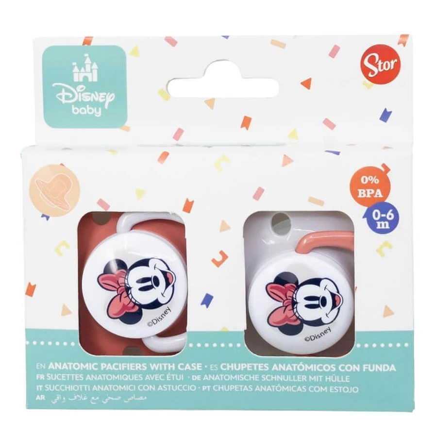 Stor Disney Minnie - 2 Anatomical Silicone Pacifiers, 0–6 Months