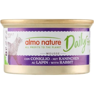 Almo Nature Daily Menu Rabbit – Alleinfuttermittel für ausgewachsene Katzen, 85 g