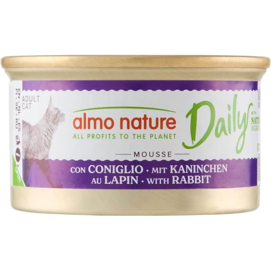 Almo Nature Daily Menu Rabbit – Alleinfuttermittel für ausgewachsene Katzen, 85 g