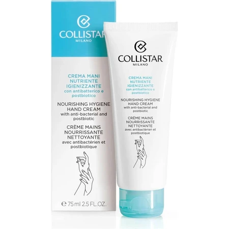 Crème nourrissante et assainissante pour les mains Collistar aux ingrédients antibactériens et postbiotiques, 75 ml