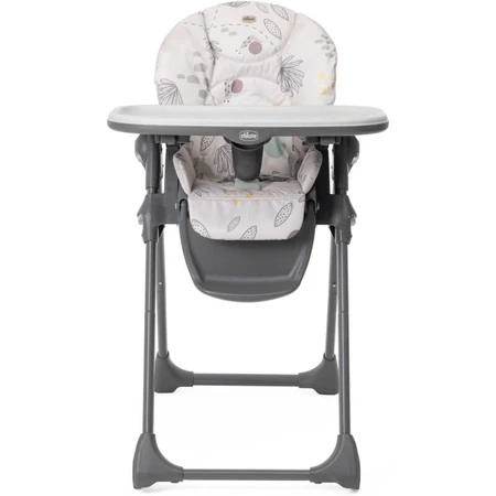 Chicco Polly Easy – Multifunktionaler, verstellbarer und kompakter Hochstuhl mit Rückenlehne und Tablett – Dunkelgrau